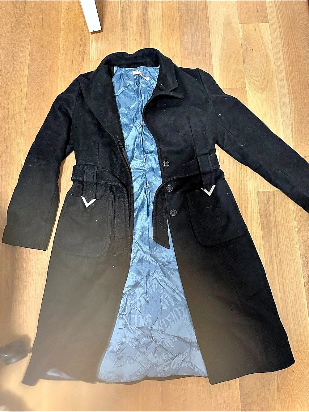 REDValentino Black Trench Coat Size 2